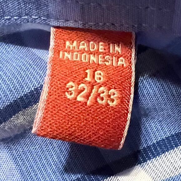 Original Penguin Long Sleeve Button Down Shirt Size 16-32/33 - Picture 6 of 7